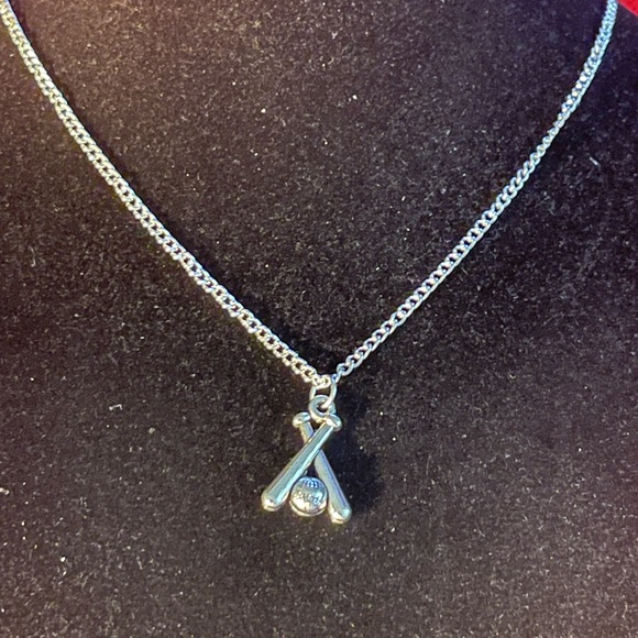 Pendant & Chain Charm Necklace (Ball & Bats) - Picture 2 of 3